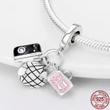 925 Silver Camera Three-piece Suit Charm Pendant
