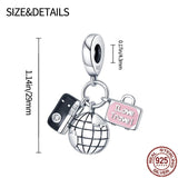 925 Silver Camera Three-piece Suit Charm Pendant