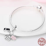 925 Silver Camera Three-piece Suit Charm Pendant