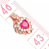 Purple Heart Ruby Pendant 14K Rose Plated Necklace