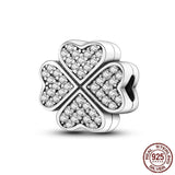 925 Silver Zircon CZ Heart Clip Charms for Bracelet DIY Jewelry