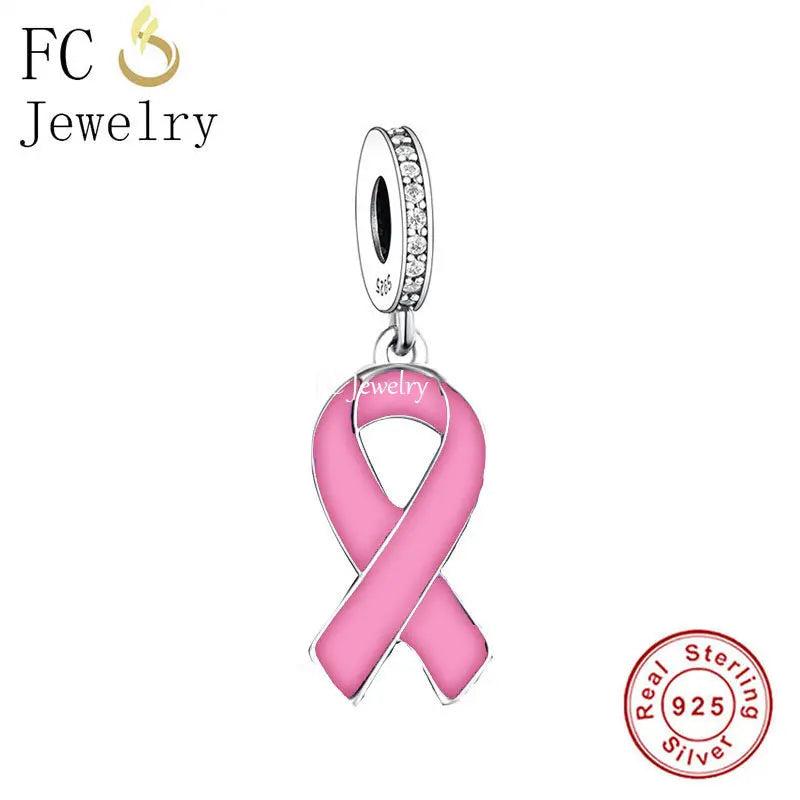 925 Silver Cancer Awareness Bead for Charm Bracelet
