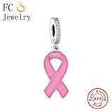 925 Silver Cancer Awareness Bead for Charm Bracelet