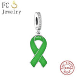 925 Silver Cancer Awareness Bead for Charm Bracelet