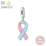 925 Silver Cancer Awareness Bead for Charm Bracelet