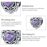 925 Silver Heart Flowers Butterfly Charms Pendant for Bracelets Women