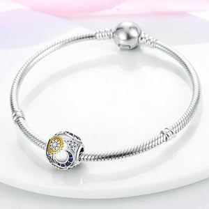 925 Silver Celestial Moon Sun Star Charm for Bracelet Pendant