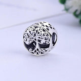 925 Silver Family Roots Charm Bead Tree Fit Bracelets