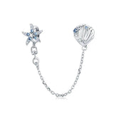 Europe Bracelet Silver 925 Shell Anchor Dolphin Safety Chain Beads Jewelry