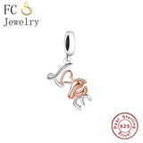 925 Silver Never Give Up Purple Enamel OWL Bead Bracelet Charm