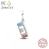 925 Silver Never Give Up Purple Enamel OWL Bead Bracelet Charm