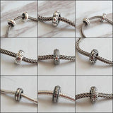 925 Silver Spacer Stopper Bead Charms for 3mm Bracelet