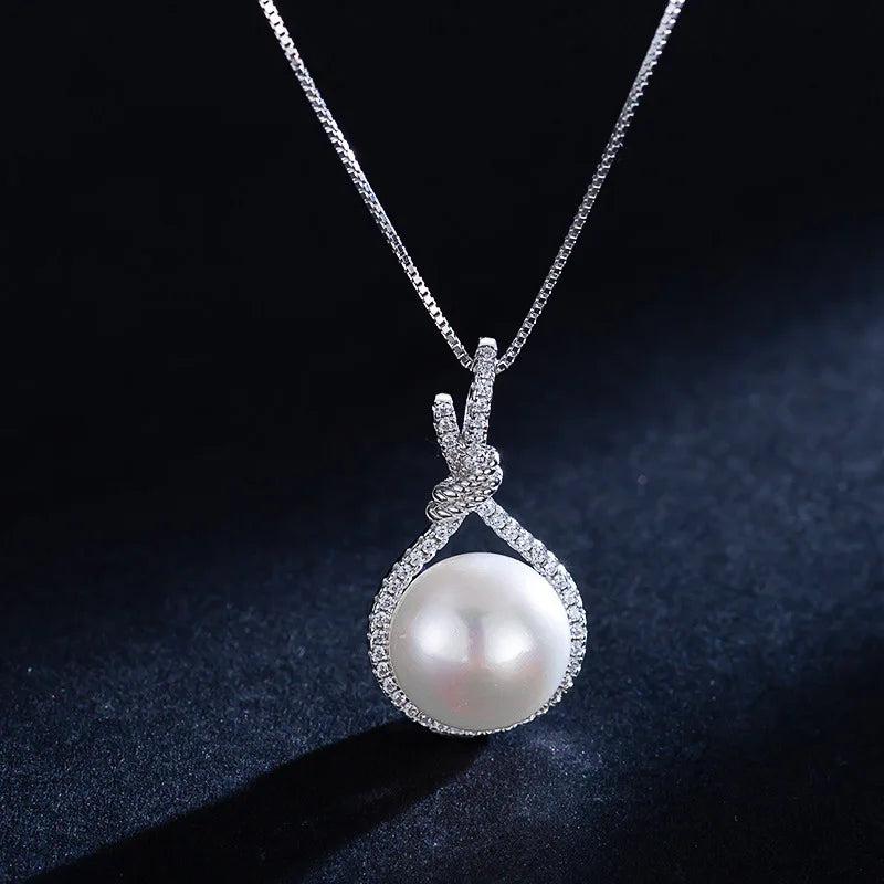 925 Silver Zircon Gemstone Pendant Necklace for Women Wedding Bridal
