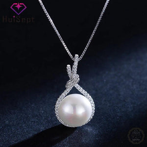 925 Silver Zircon Gemstone Pendant Necklace for Women Wedding Bridal