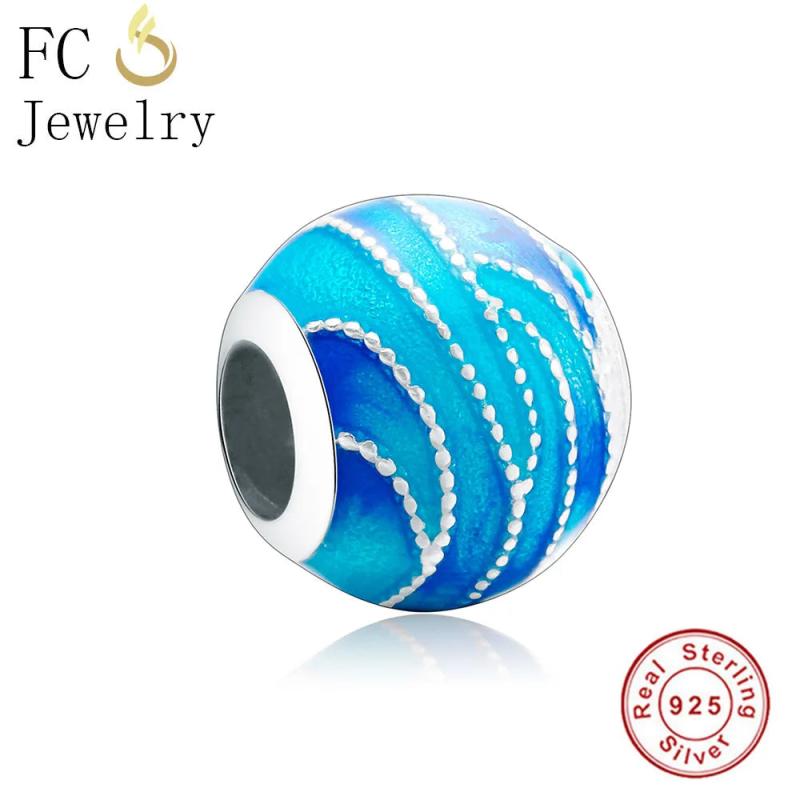 925 Silver Enamel Sea Mickey Cross Ring Coffee Cup Beads DIY Berloque