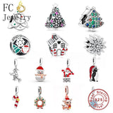 925 Silver Christmas Charm Bracelet Bead Set