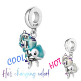 925 Silver Chameleon Dangle Charms for Bracelet DIY Jewelry Making
