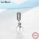 925 Silver Charm Luminous Pearl Pendant for Bracelets