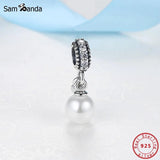 925 Silver Charm Luminous Pearl Pendant for Bracelets