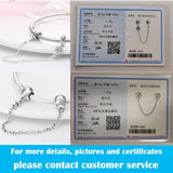 925 Silver Plata Charms of Ley Fit Pan Bracelet Necklace Women Safety Chain