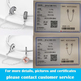 925 Silver Plata Charms of Ley Fit Pan Bracelet Necklace Women Safety Chain