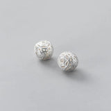 925 Sterling Silver 10mm Flower Beads Hollow Out Spacer Bracelets DIY Findings