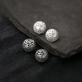 925 Sterling Silver 10mm Flower Beads Hollow Out Spacer Bracelets DIY Findings