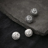 925 Sterling Silver 10mm Flower Beads Hollow Out Spacer Bracelets DIY Findings