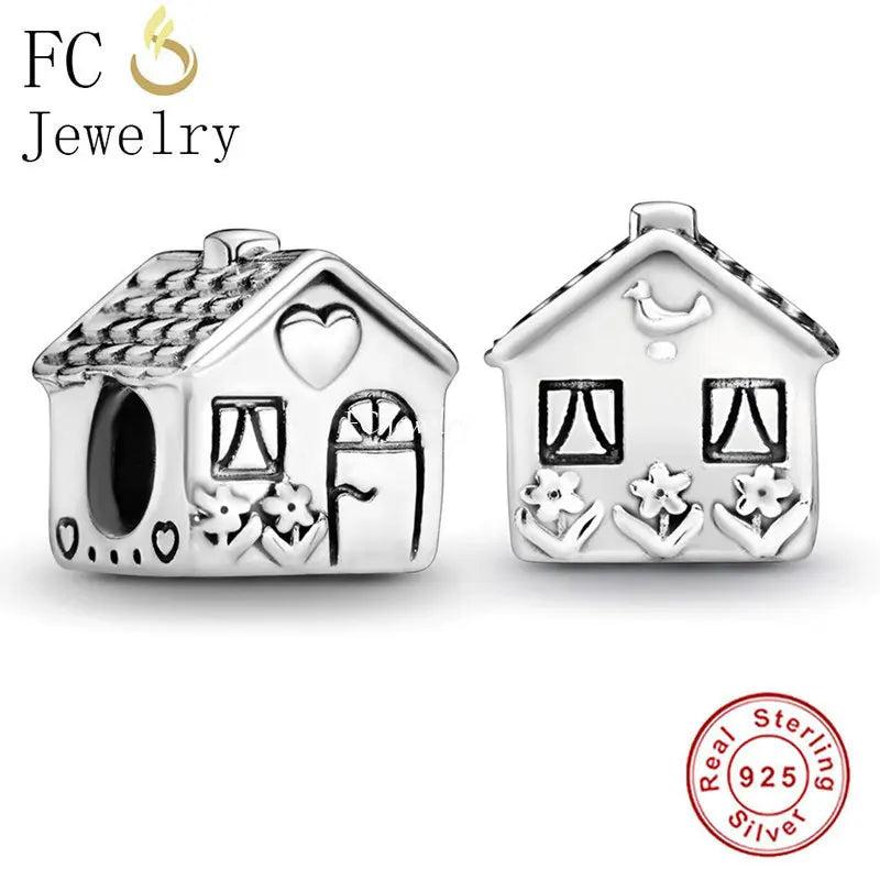 925 Silver Family Bird Flower House Love Bead for Charm Bracelet