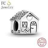 925 Silver Family Bird Flower House Love Bead for Charm Bracelet