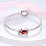 925 Sterling Silver SUV Charms Pendant for 3mm Bracelet&Bangle