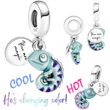 Chameleon Swing Charms 925 Silver for Womens Jewelry