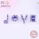925 Sterling Silver A-Z Alphabet Letter Beads DIY Berloque