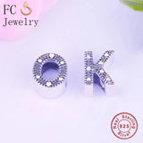 925 Sterling Silver A-Z Alphabet Letter Beads DIY Berloque