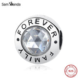 Crystal Letter Beads Women DIY Jewelry Family Forever Charm