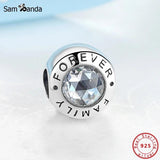 Crystal Letter Beads Women DIY Jewelry Family Forever Charm