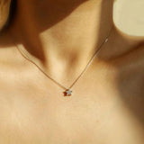 925 Silver Moon Star Crystal Pendant Necklace for Women Boho Jewelry
