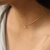 925 Silver Moon Star Crystal Pendant Necklace for Women Boho Jewelry