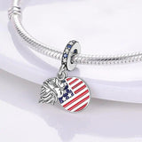 925 Silver Flag Moon Cat Star Charms for Bracelet