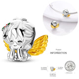925 Silver Flag Moon Cat Star Charms for Bracelet