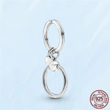 Silver Moment Keychain Small Bag Charm Holder Pendant for Women