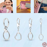 Silver Moment Keychain Small Bag Charm Holder Pendant for Women