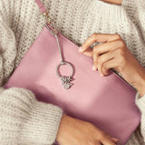Silver Moment Keychain Small Bag Charm Holder Pendant for Women