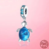 925 Silver CZ Sea Turtle Charm Pendant for Bracelet
