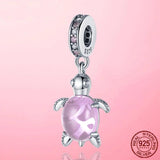 925 Silver CZ Sea Turtle Charm Pendant for Bracelet