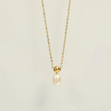 18KGF Stainless Steel Pearl Charms Pendant Necklaces for Women