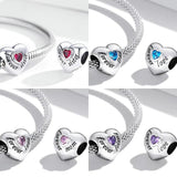 925 Silver Maternal Love Charm Baby Feet Bee Heart Pendant for Bracelet