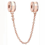 Rose Insignia Crystal Safety Chain Clip Beads for Bracelet DIY Jewelry