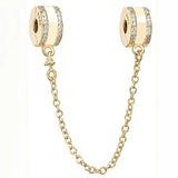 Rose Insignia Crystal Safety Chain Clip Beads for Bracelet DIY Jewelry