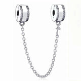 Rose Insignia Crystal Safety Chain Clip Beads for Bracelet DIY Jewelry